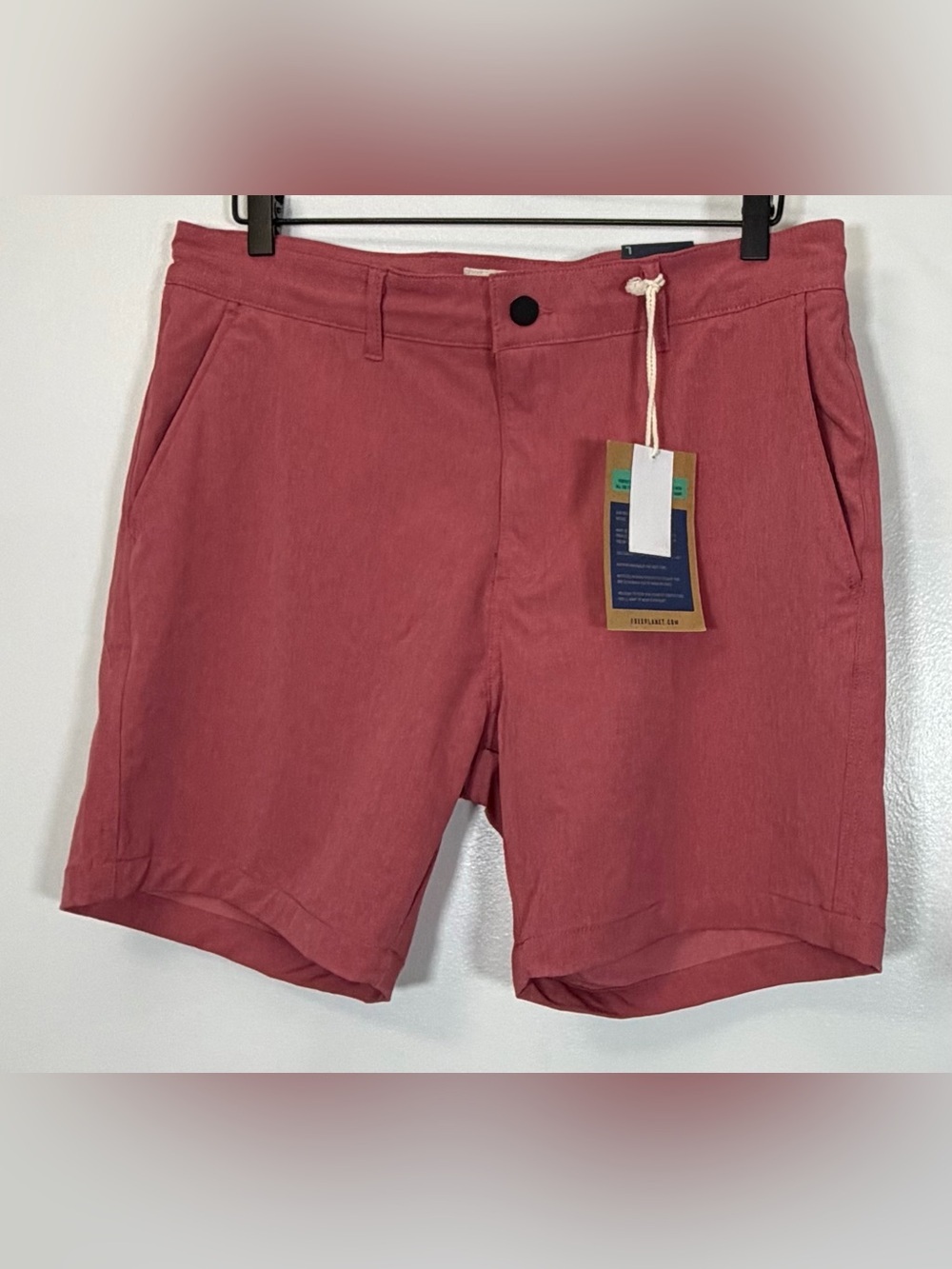 🆕 Free Planet Men's Coral Pink Flat-Front Shorts